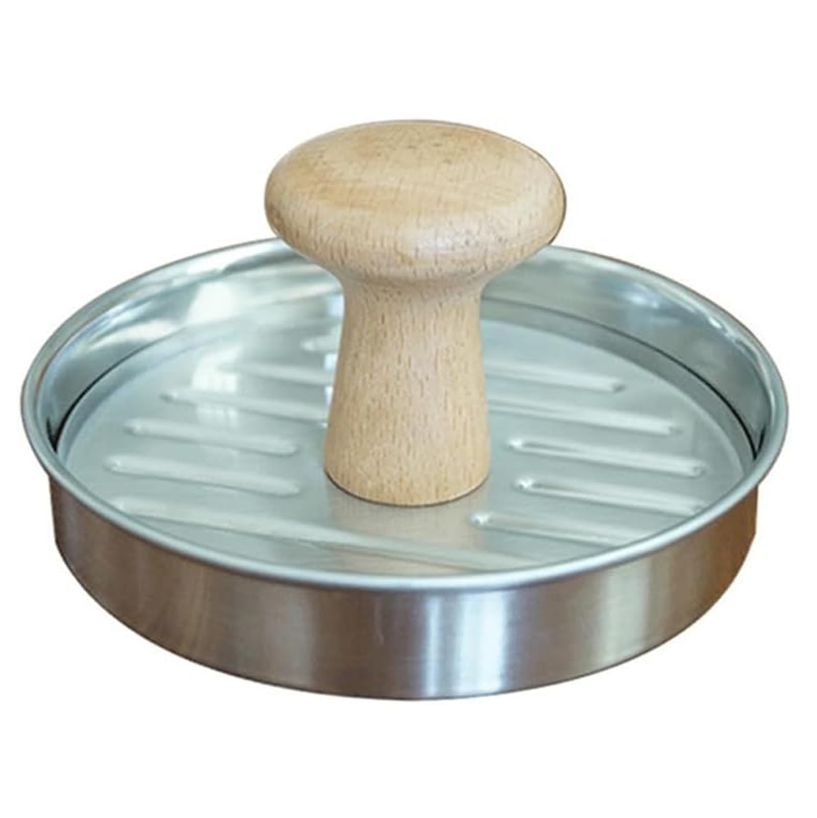 Hamburgerform, Hamburgerform aus Edelstahl, runde Form für Steaks, ideal für Hamburger, Fleischbällchen, Würstchen, Krabbenkuchen, Barbecues und allgemeines Kochen,Silber,6.8 x 13.3 cm
