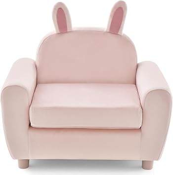 INFANS Kids Sofa, Children Armrest Chair with Sturdy Wood Construction and Dutch Velvet, Upholstered Toddler Armrest Couch Furniture for Nursery Kindergarten Playroom Preschool, Gift for Boys Girls