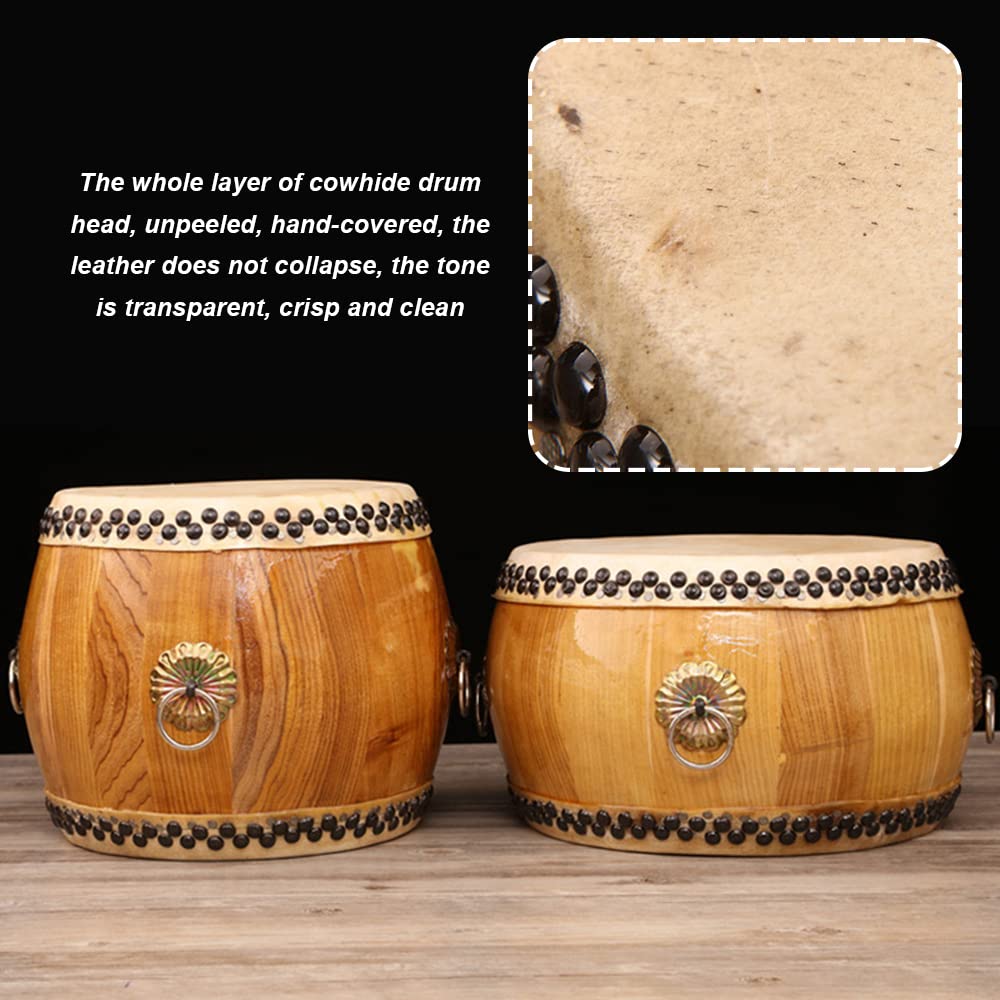 Zarte Rindsleder-Trommeln, Handklatschen, Snaredrums, flache Trommeln, Sichuan-Trommeln, Percussion-Instrumente mit knackigem Klang, inklusive Drumsticks (22 cm)