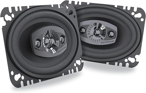 Scosche HD4604A-WM1SD 4"x6" HD 4-Way Full Range Replacement Car Door Speakers for Enhanced Stereo Audio Systems – 100 Watts Max – 1 Pair of Car Speakers