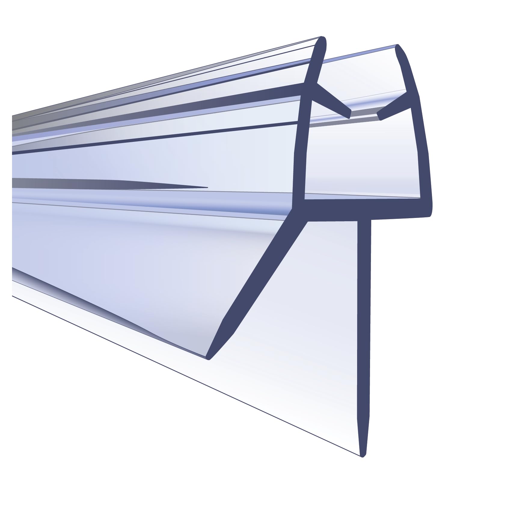 Clear Bath Shower Screen Door Seal Strip - Designed for 4-6mm Glass - 870mm Up to 18mm Gap (Straight), Translucent