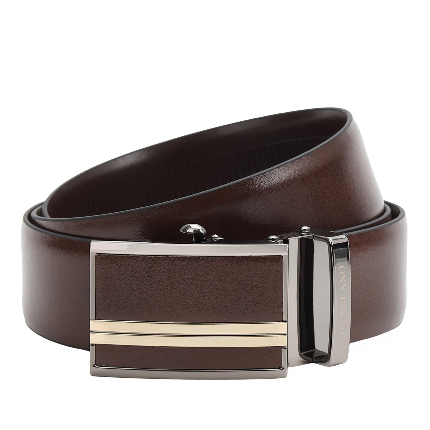 da milano Autolock Leather Belt for Men - Brown (9122-35-OL)-picture-56