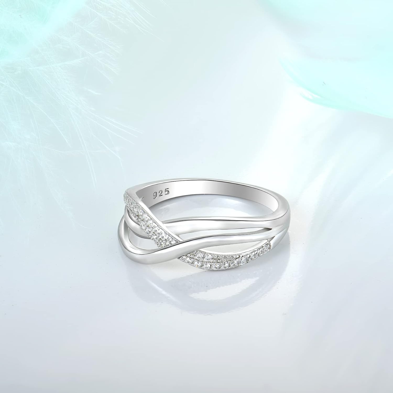 STARCHENIE Infinity Ring for Women 925 Sterling Silver Twisted Knot Ring Infinity Statement Rings Size 5-10 - Image 5