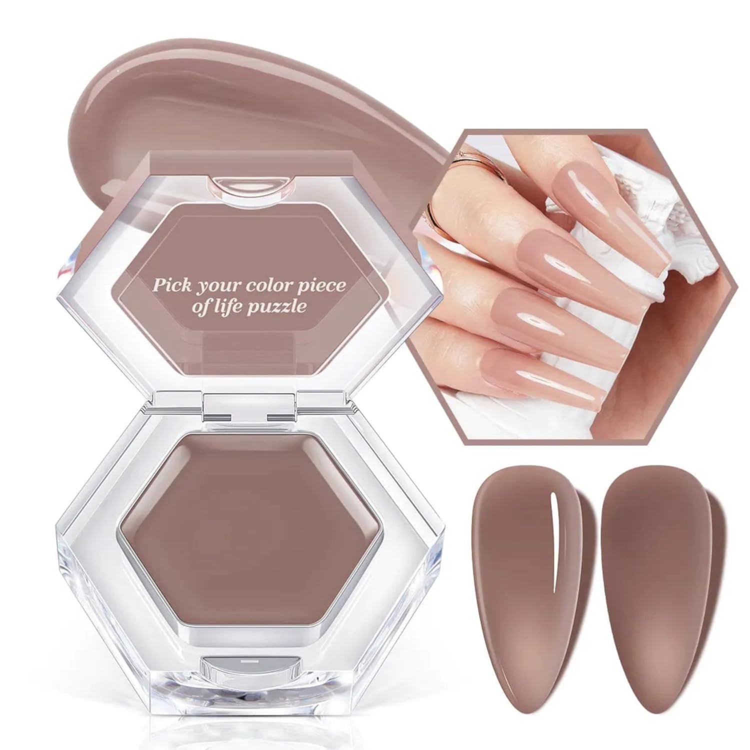 MODELONES from BELLE GAGA Gel Nail Polish, 1Pcs 3g Solid Gel Polish Pudding Gel Creme Manicure Palette Spring Gel Formula Soak Off LED Nail Art Gel Salon Gift for Women Girlfriend (B101090025A, 3gram)-image-18