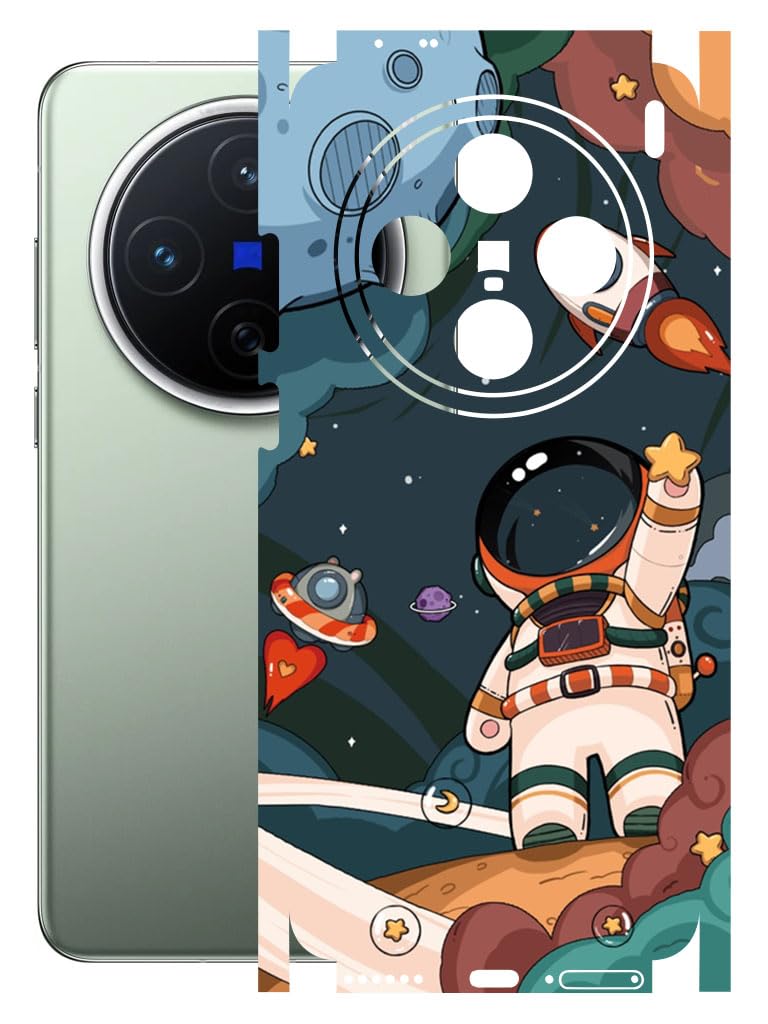 atodds - full body back screen guard protector film - lamination wrap skin sticker compatible with vivo x200 (5g) | scratchproof matte finish (space)