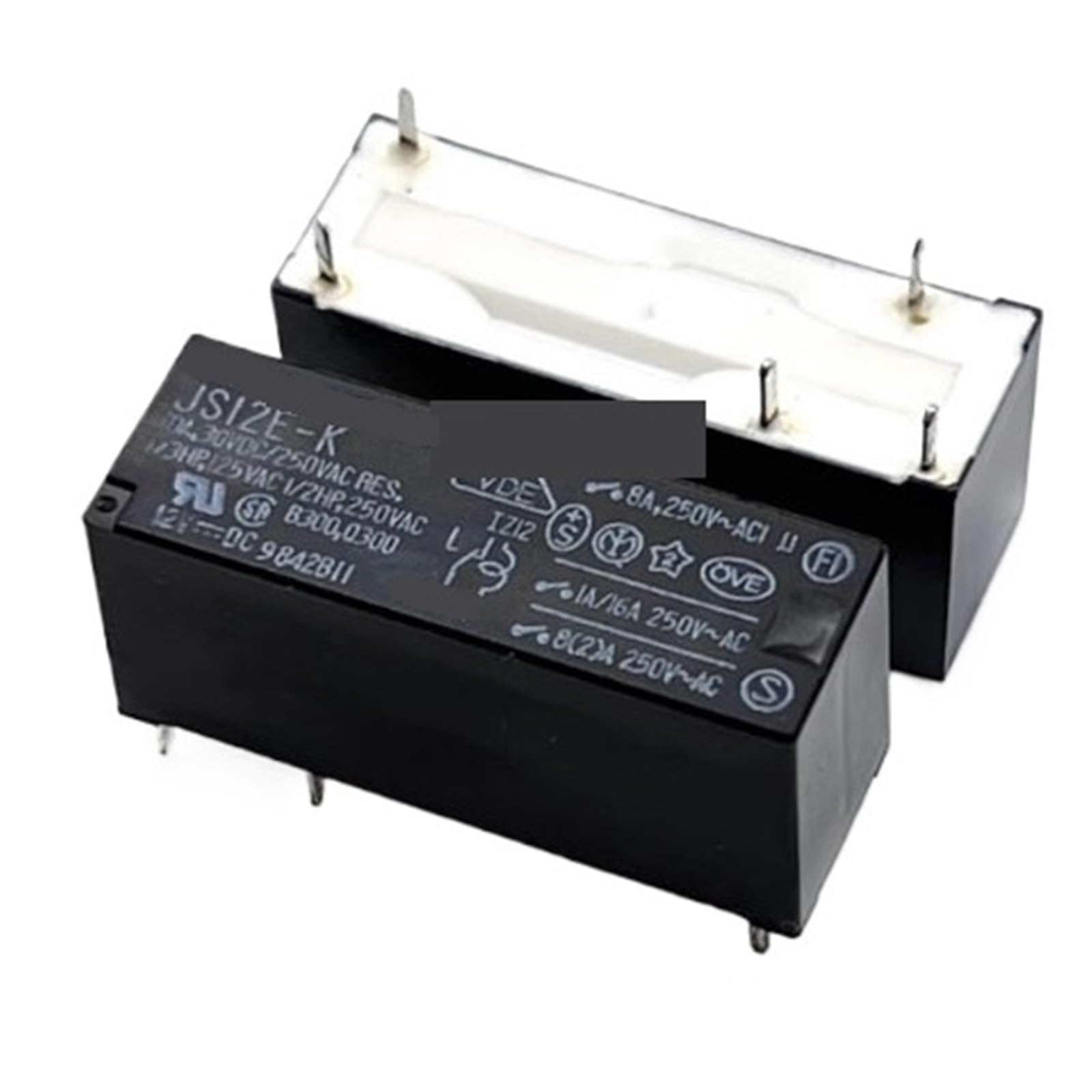 Relé JS12E-K 12V 10A de 5 pines para PCB, interruptor electromagnético electromecánico