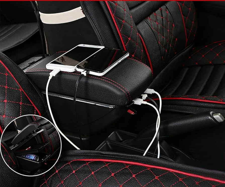 Car Armrest Storage Box Car Center Console Organizer With Cup Holder