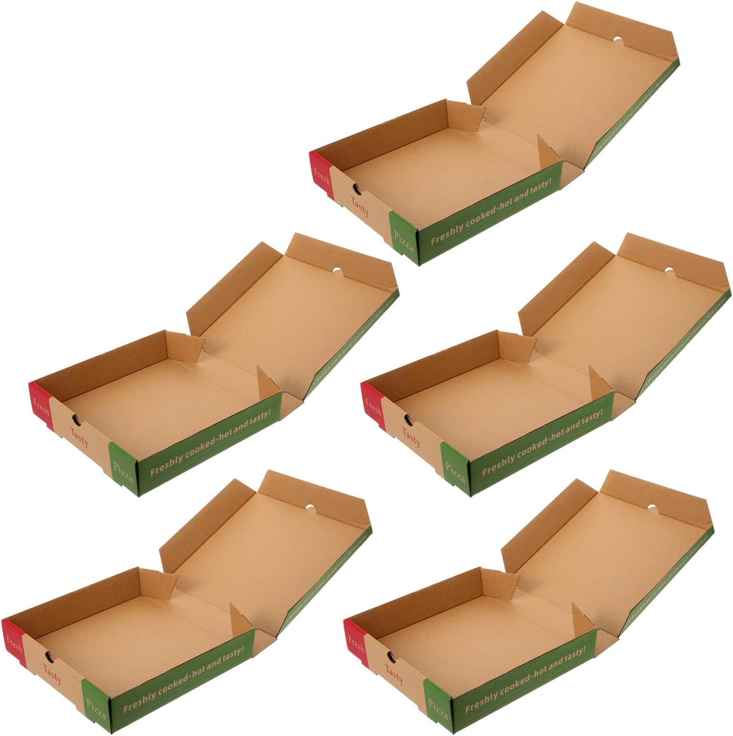 GLEAVI 5pcs 8 Inch Pizza Boxes Foldable Cardboard Takeout Containers Food Packaging Cartons for Restaurant Bakery Party Use 21.5x21.5x4.5cm Paper Pizza Takeaway Boxes