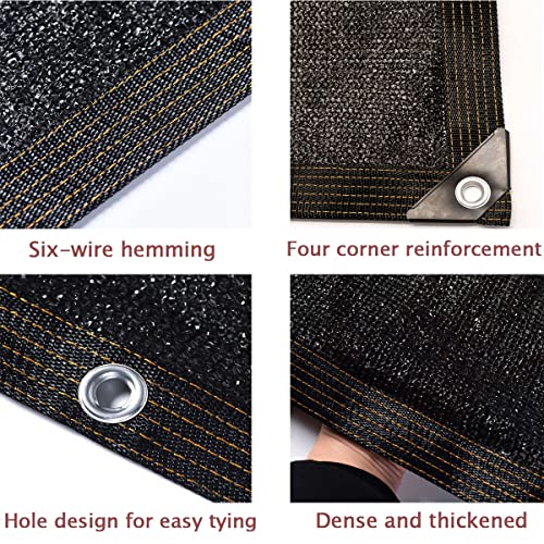 Filet de protection solaire durable noire 8x12m à oeillets