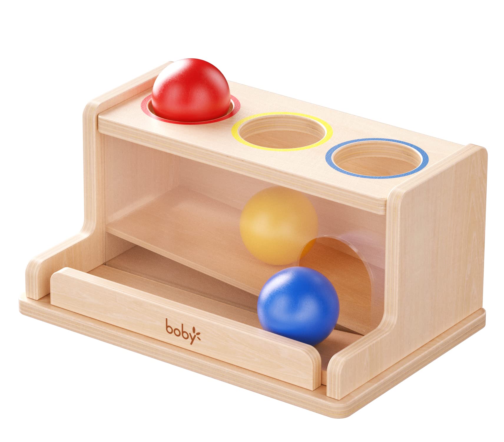 Dailyfunn Montessori Toys Object Permanence Box, Ball Tracker Drop Push Toy for Boy Girl Baby Toddler Kid Preschooler 1-3 Years Old