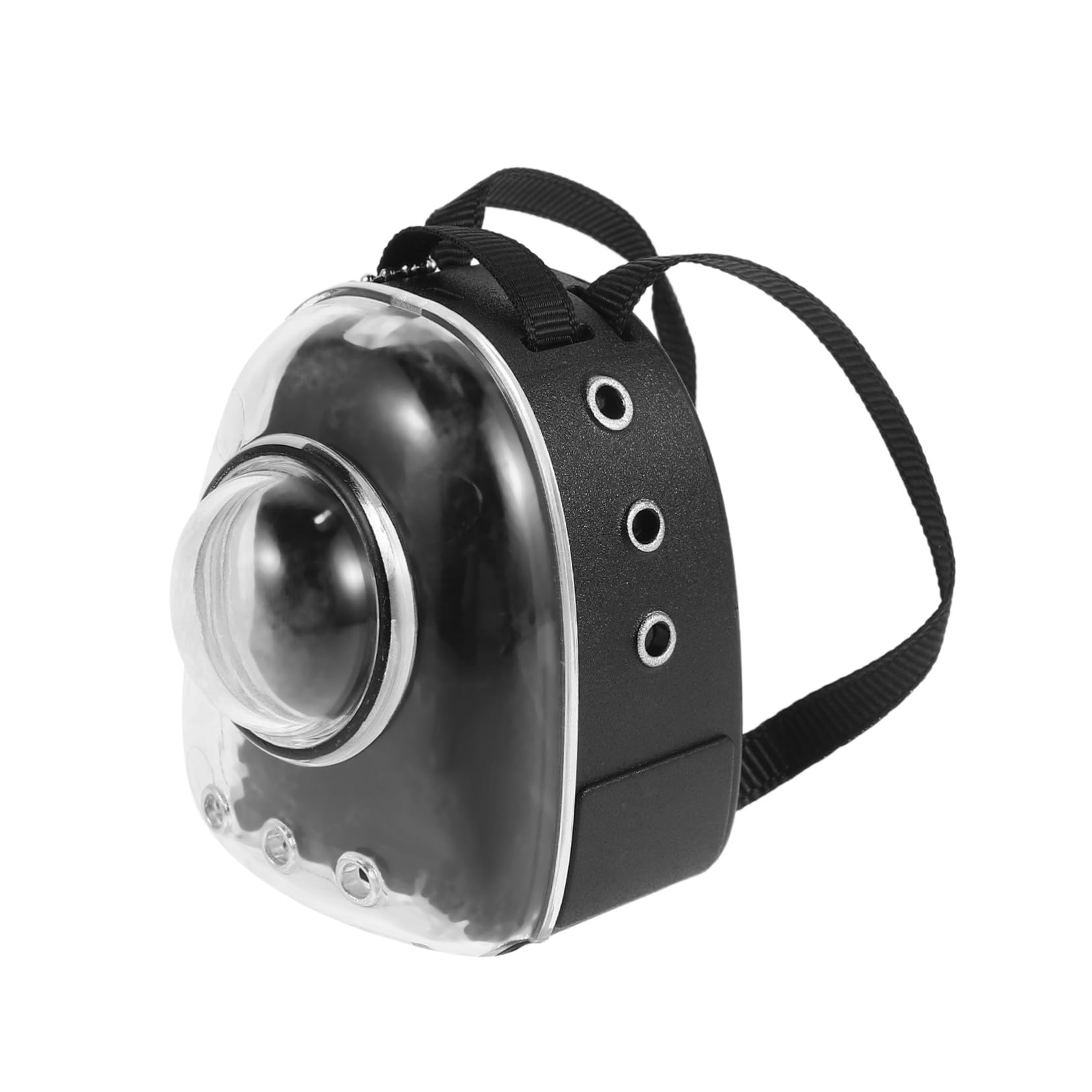 Mikinona Mini Cat Backpack Dollhouse Accessory Transparent Black Space Carrier for Small Pets Materials Interactive Play for Collectors