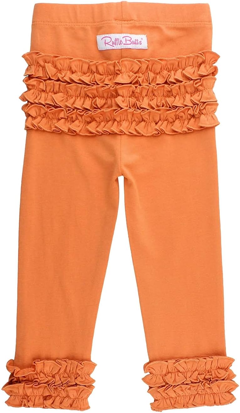 RuffleButts Baby/Toddler Girls Soft Knit Ankle Length Ruffle Leggings: Clothing, Shoes & Jewelry