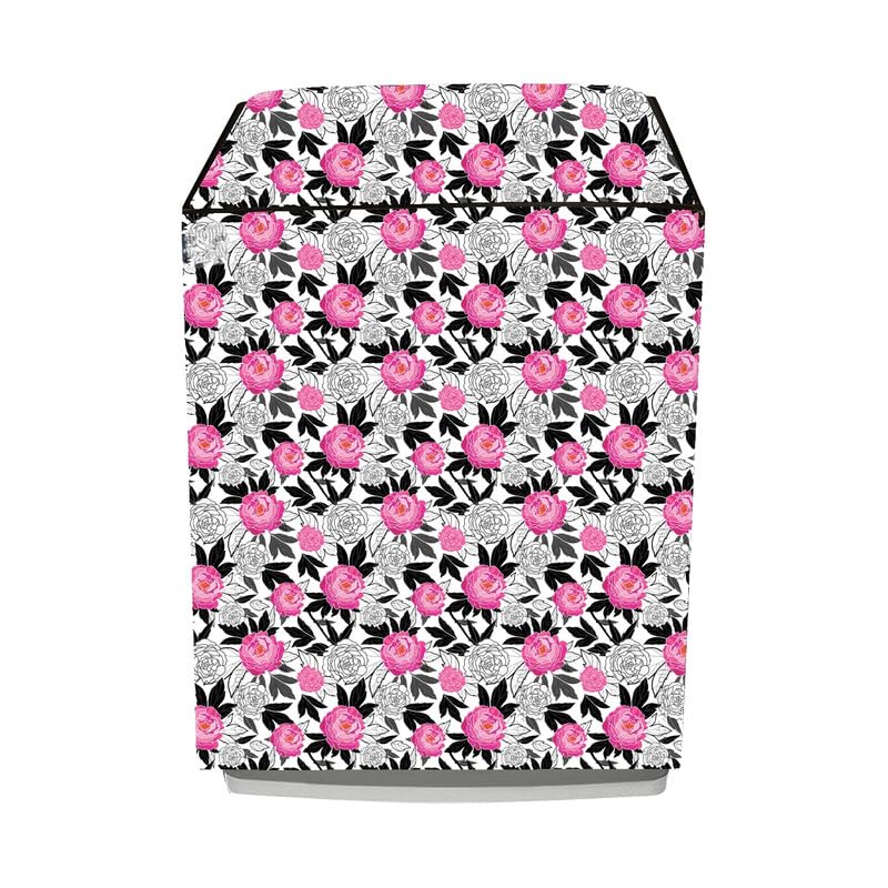 Image of Fully Automatic Top Load Washing Machine Cover Suitable For Samsung, Lg, Godrej, Whirlpool 6.5Kg, 7Kg, 7.5Kg, 8Kg, 9Kg, 10Kg, 11Kg ( 58Dx60Wx94H ), Waterproof Cover, Rose.