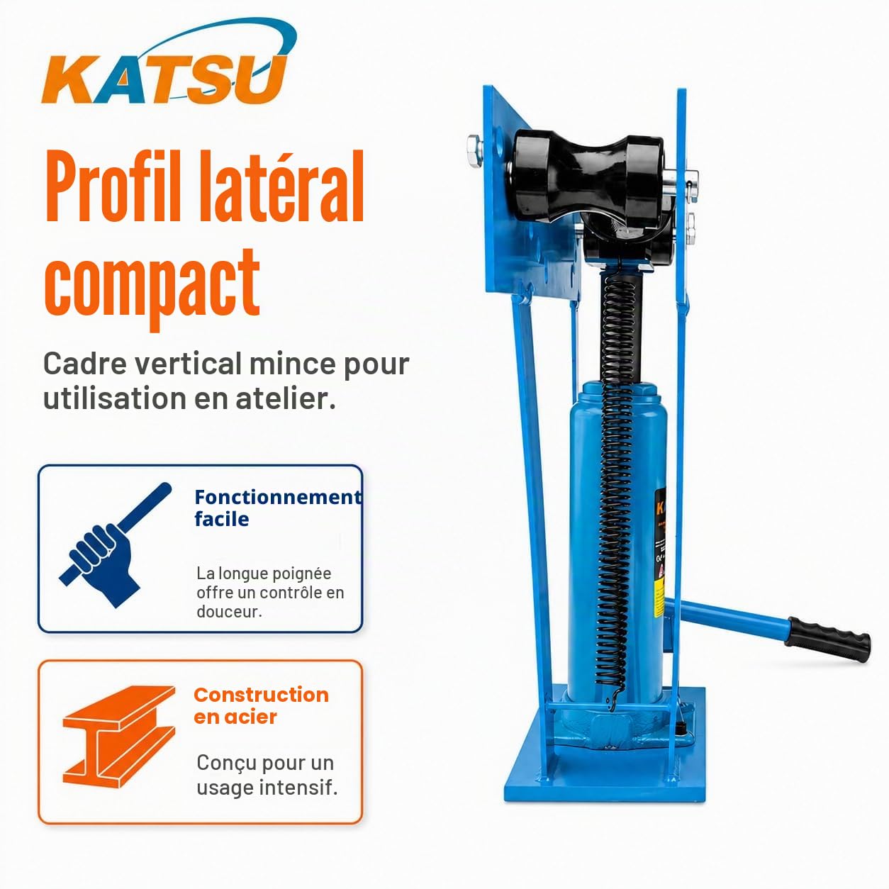KATSU Cintreuse hydraulique presse à cintrer 12 Ton avec 6 Matrices 1/2" - 2", Outil de Cintrage Tubes Tuyaux Plomberie Chauffage Automobile