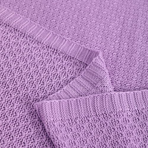 Image of NTBAY Rayon Derived from Bamboo Knit Twin Blanket, 60 x 80, Light Purple