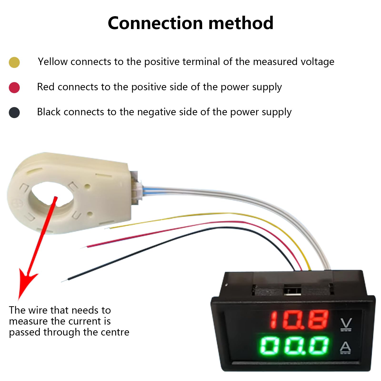 Voltmètre numérique ampèremètre DC300V 50-400A, testeur de Tension, Courant, 3 Bits, Double Panneau d ' Affichage LED, Tension