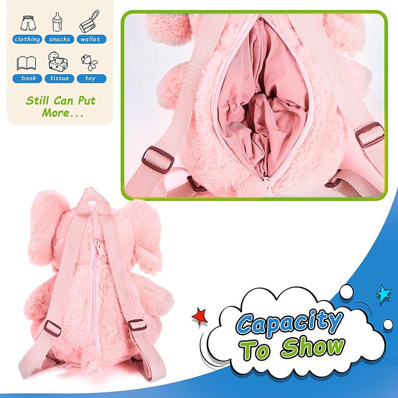 Image of Frantic Kids Velvet School Bag soft plush standard Cute Backpack Baby Girl Preschool Mini Travel Bags Ideal for Baby Girl & Baby Boy & Toddlers Picnic Carry Travelling Bags (2-5 Years)