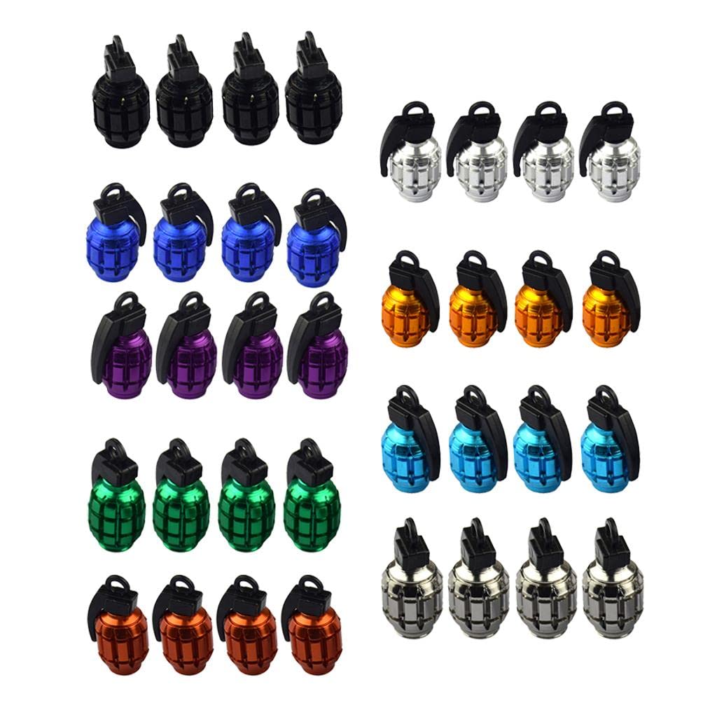 ELBME 4 Anodized Valve Stem Multi Cap Kit/Set for Rims/Wheels/Tires SUV Black