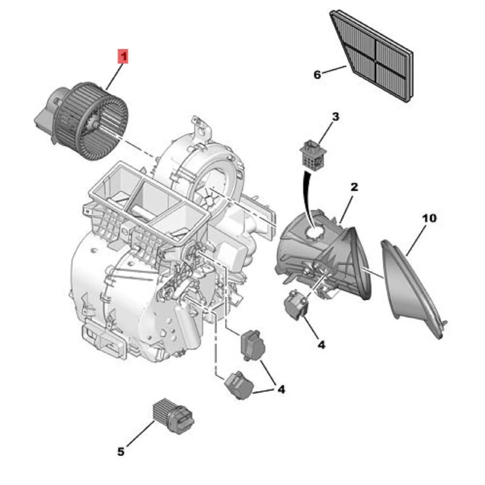 Silnik dmuchawy do klimatyzacji samochodowej 6441W4 CN8300 dla Peugeot 206 CC SW dla Citroen C3 Xsara Picasso 1998-2012