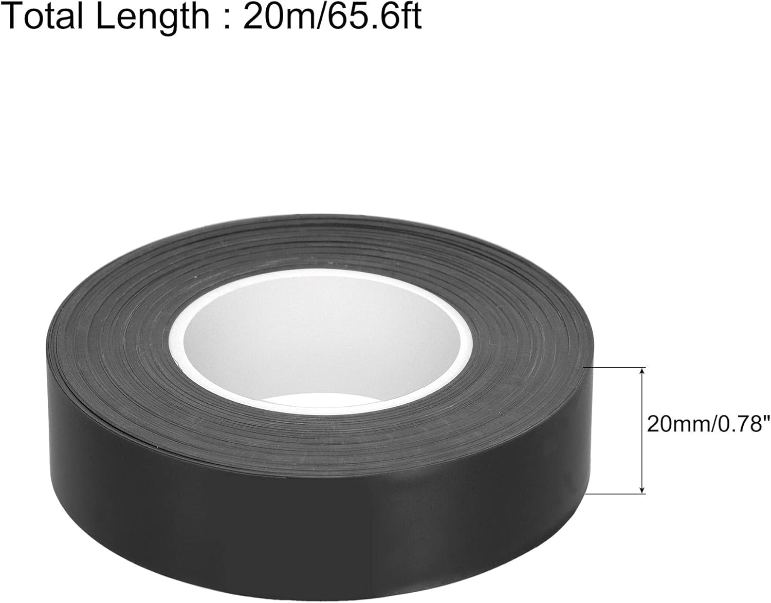 uxcell PVC Flagging Tape 20mm x 20m/65.6ft Marking Tape Non-Adhesive Black 3pcs