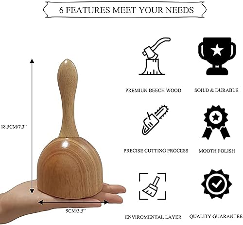 Miniatura 6 de Taza de masaje de mano de madera taza sueca anticelulitis herramienta de masaje de drenaje linfático maderoterapia de madera liberación de punto de