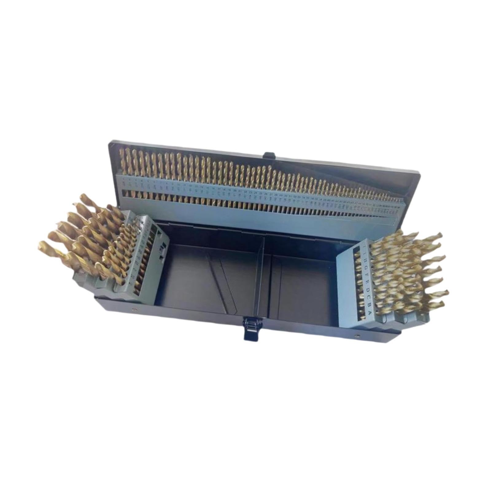perfk Juego de 115 brocas helicoidales de aleación M35, de 1/16" a 1/2", para metal y hierro fundido, con estuche de almacenamiento, de acero resistente de