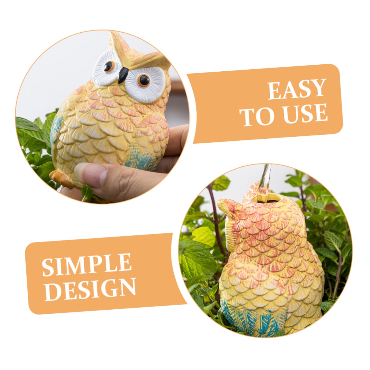 Yardwe Dispositif D’arrosage Automatique de Hibou, 4 Pièces, 210ml, en Latérite, pour Plantes en Pot et Jardinières D’intérieur