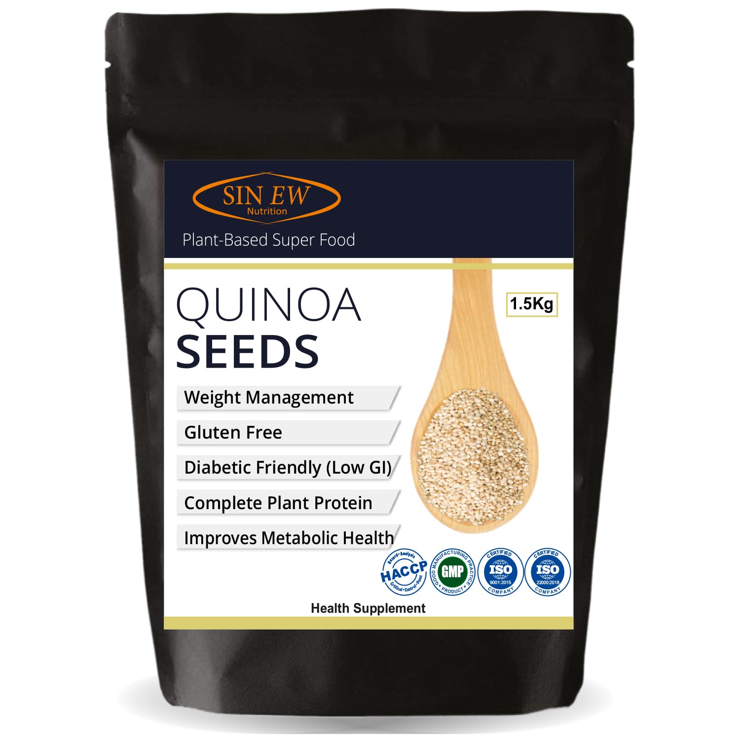 Sinew Nutrition Quinoa Seeds 1.5 Kg, Gluten Free White Quinoa High in Protein, Fibre and Iron (B09N9MBN9R) Amazon Price History, Amazon Price Tracker