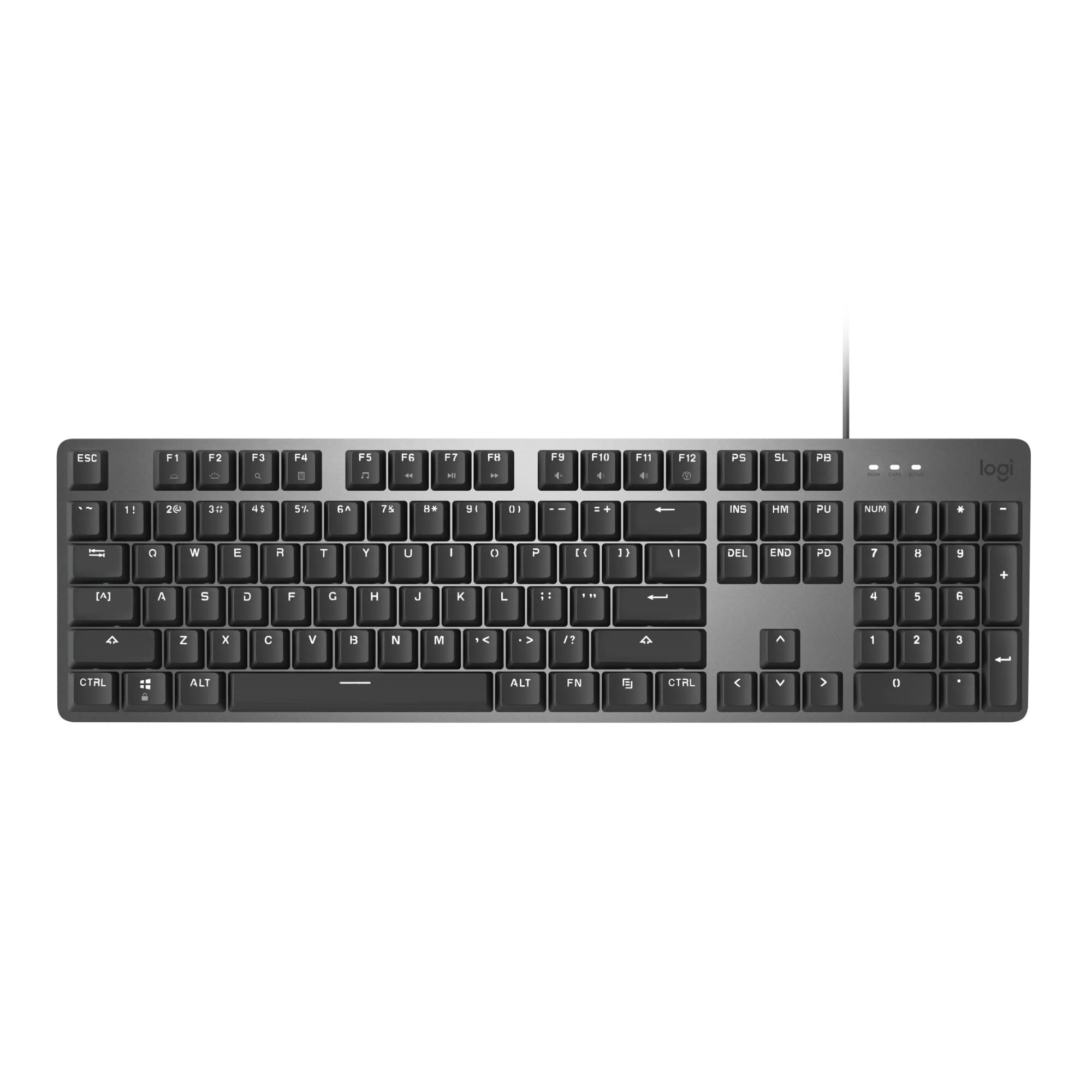 Photo 1 of Logitech K845 Mechanical Illuminated Keyboard, Mechanical Switches, Strong Adjustable Tilt Legs, Full Size, Aluminum Top Case, 104 Keys, USB Corded, Windows (TTC Red Switches)