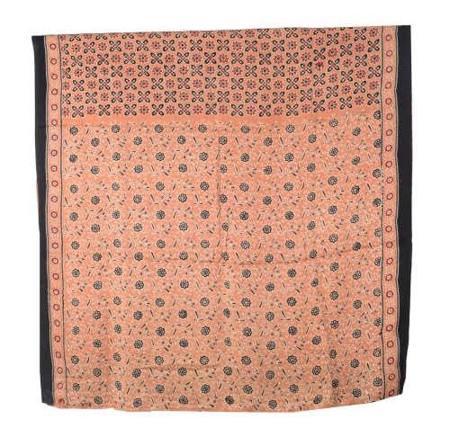 Image of Ethnics of Kutch Womenss Ajrakh Modal Silk Natural Dye Hand Block Print Saree with Blouse Piece - 5.5 Mtr Length (Pitch 09501E)