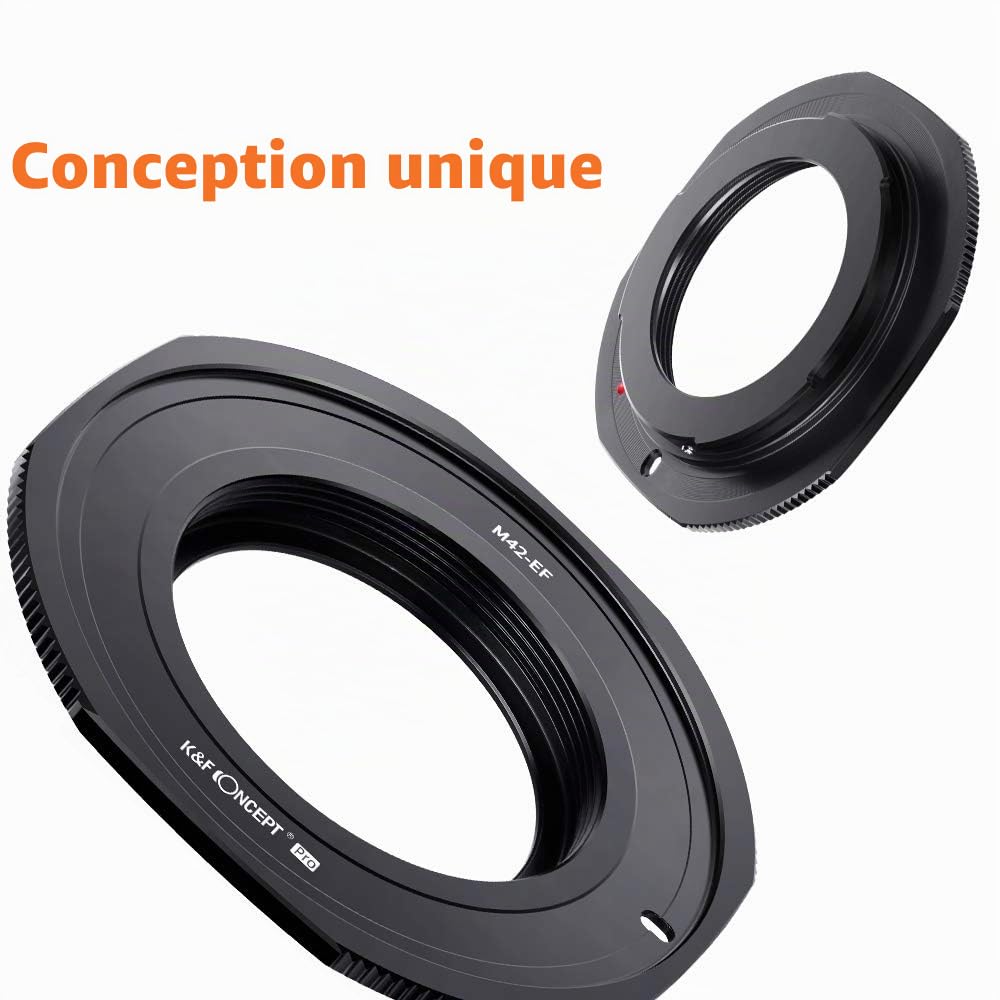 K&F CONCEPT Bague d'adaptation M42-EOS Adaptateur Compatible avec Utiliser Objectifs M42 sur Appareils Photo Boîtier compatibile Con Canon EOS (EF Monture) M10135