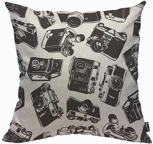 Mugod Black Silhouette of Deer Antlers Cushion Cover Throw Pillow Covers Stag Black Deer Rustic Farmhouse Pillow Case for Men Women Decorative Home Sofa Chair Couch 45x45cm/18x18 Inch
