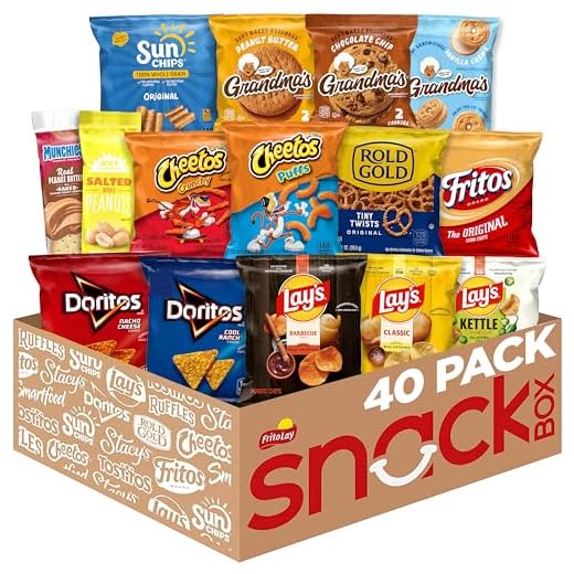 Frito-Lay Ultimate Classic Snacks Package, Variety Assortment of Chips, Cookies, Crackers, & Nuts, 0.56 ounces, (Pack of 40) (Packaging May Vary)