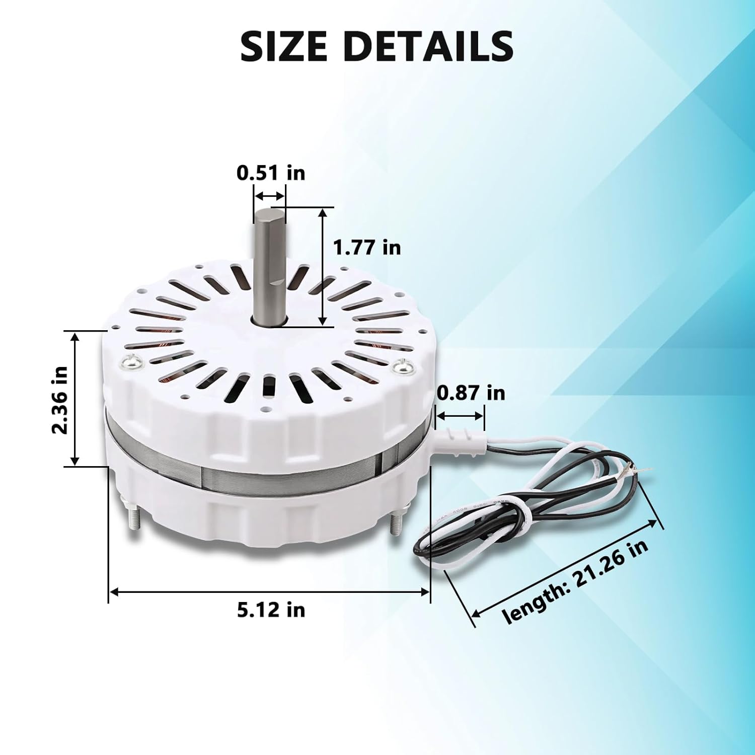 F0510B2944 F0510B2497 Power Vent Motor for Ventilation Attic Fan Motor，Compatible with Lomanco 18000/2000 Series Replacement Motors,3.4 Amp,1100 RPM,115 Volt 60 Hz,1/10 HP，A0416B2059, A0510B2389
