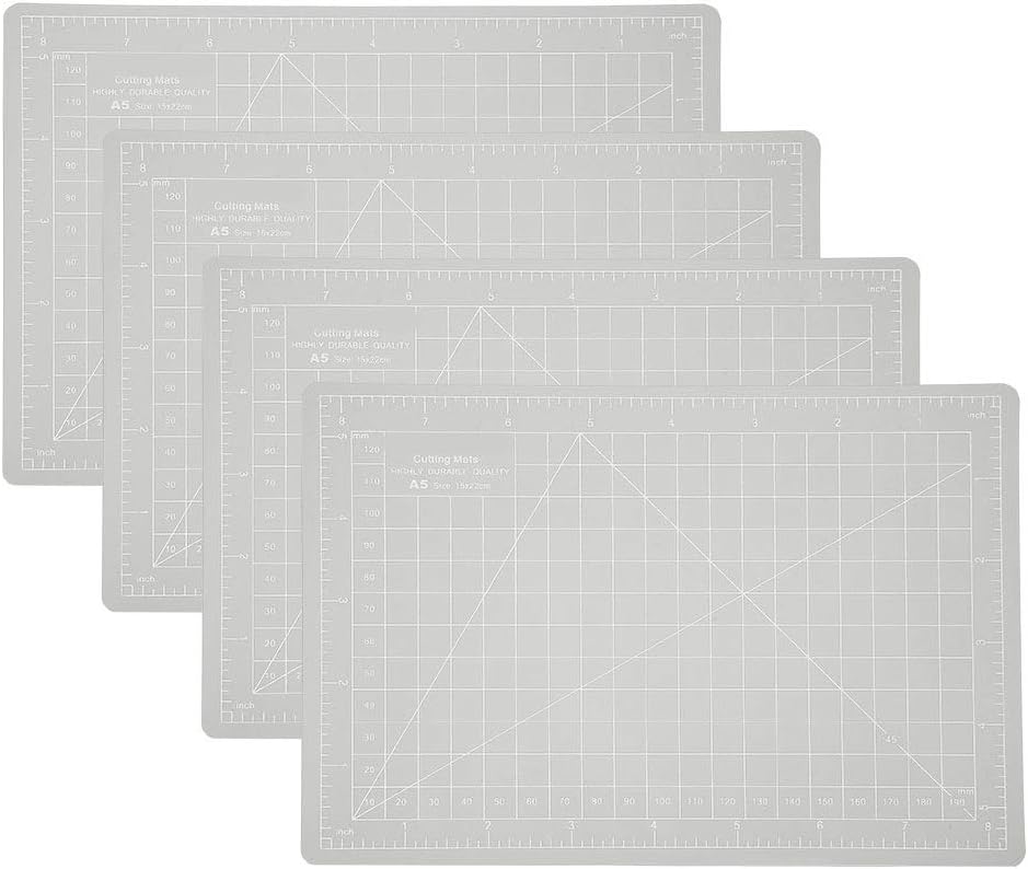 4Pcs Cutting Mats A5 Size Self Recovery PVC Paper Cutting Board Engraving Seals Pad Craft Art Supplies for Students Home Office