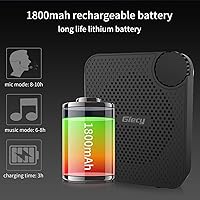 Vista 3 de Amplificador de voz portátil para profesores, amplificador de voz inalámbrico Giecy Amplificadores de voz portátiles personales 1800mAh recargable