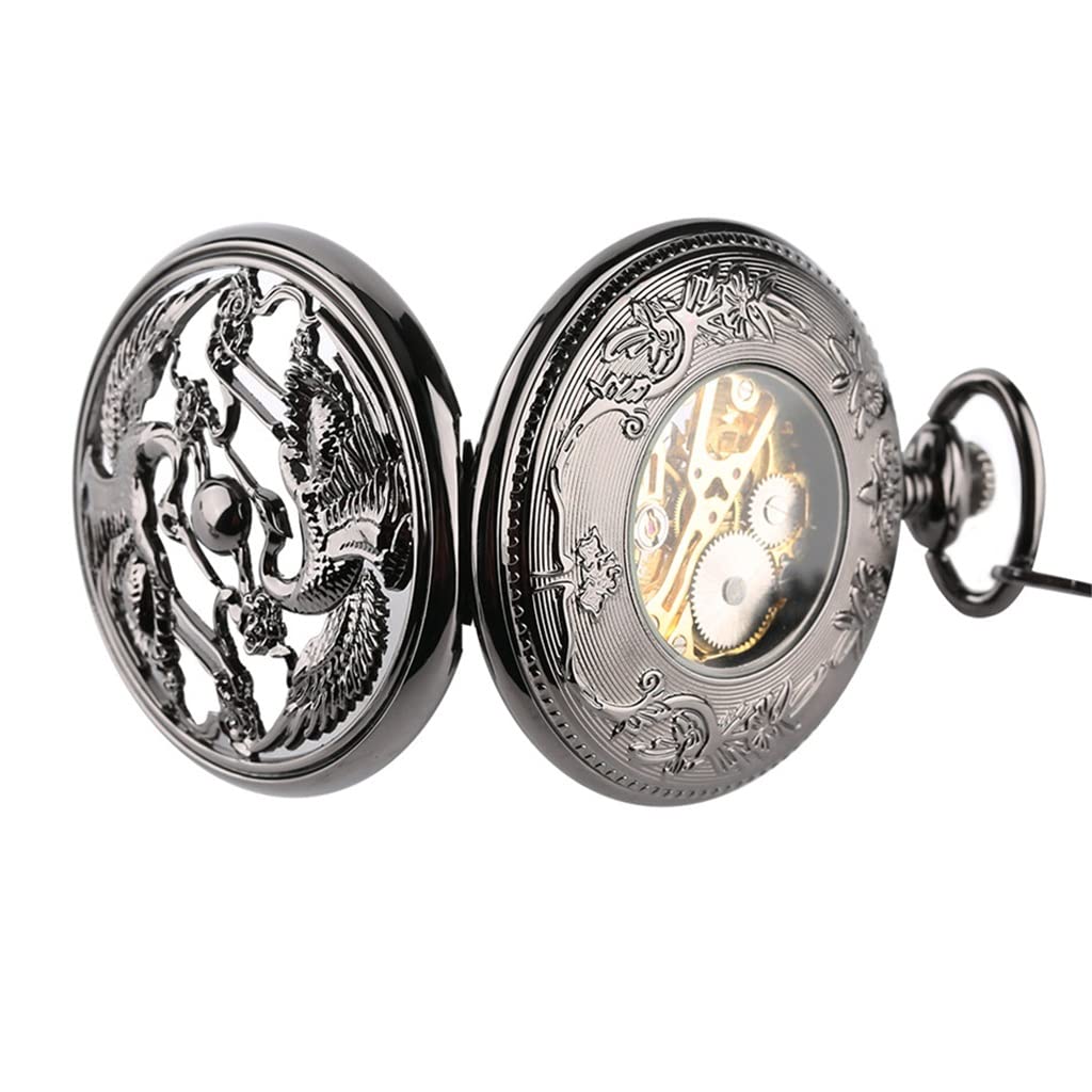 Reloj de Bolsillo Antiguo mecánico de Cuerda Manual con Esfera con números Romanos y Mecanismo Manual Colgante Vintage