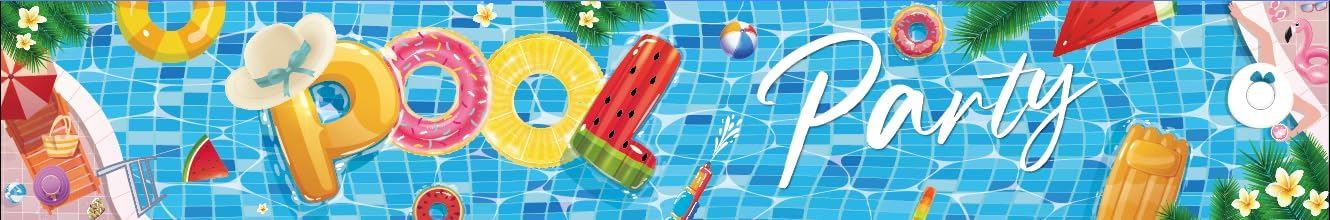 Pool Party Banner 118 x 20 Inch Large Pool Party Decorations Summer Pool Party Supplies
