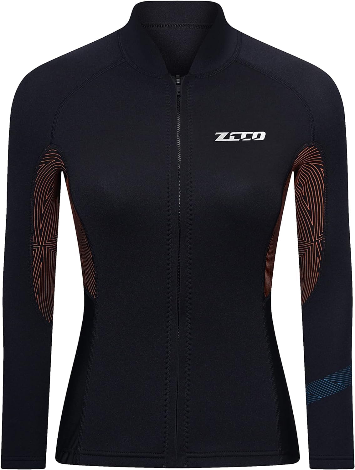 ZCCO Wetsuits Top Jacket 1.5mm Neoprene Suits Women Men Wetsuit Jacket Long Sleeve Dive Scuba Wet Suit Shirt Front Zip Wetsuits Shirts Vest for Spearfishing,Snorkeling,Surfing
