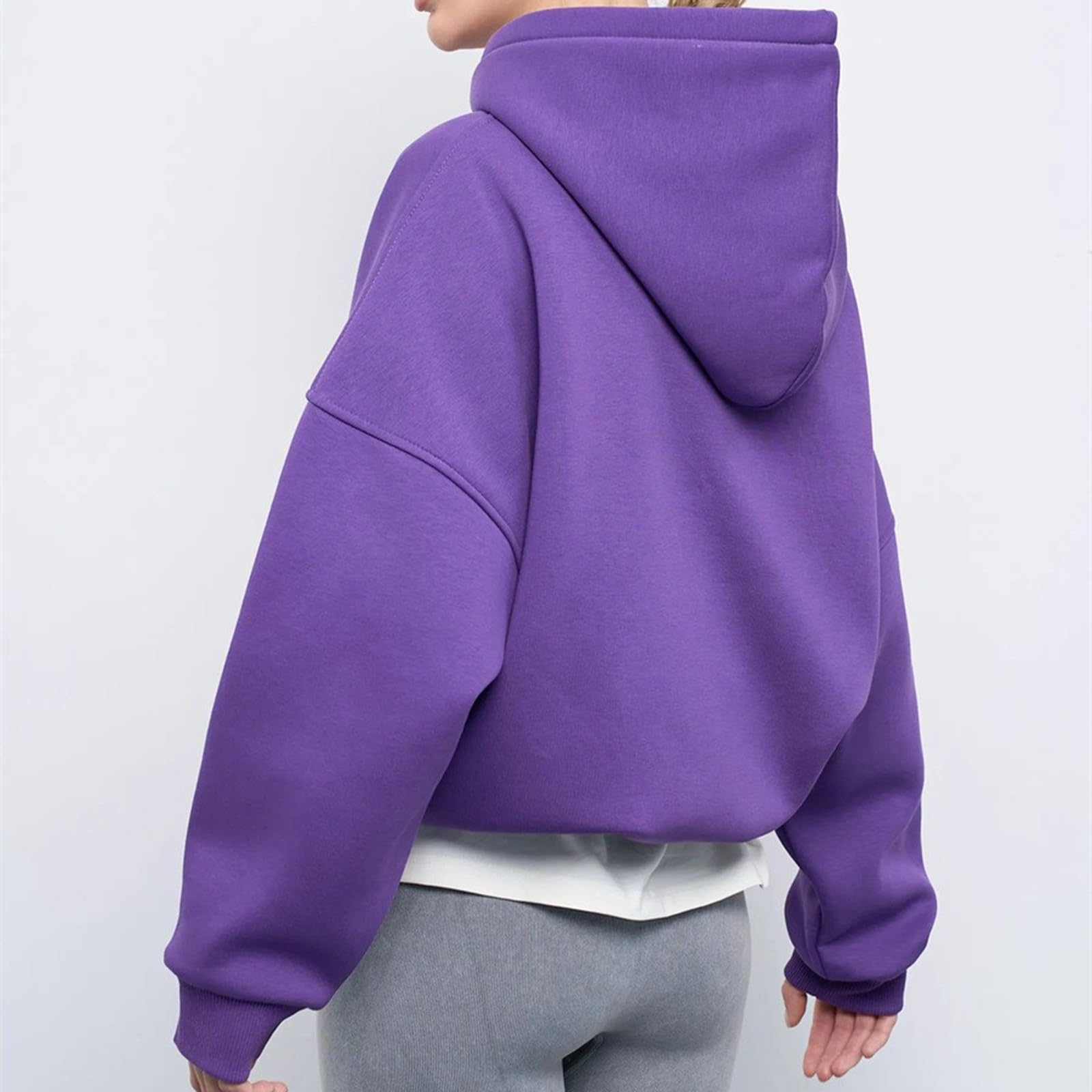 Sudaderas de mujer con capucha con cremallera chic holgada superior con