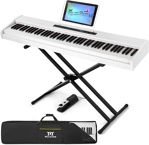Miniatura 10 de Piano digital MUSTAR 88 teclas teclado pesado con acción de martillo, MDP-1200 teclado pesado con soporte, teclado de piano eléctrico