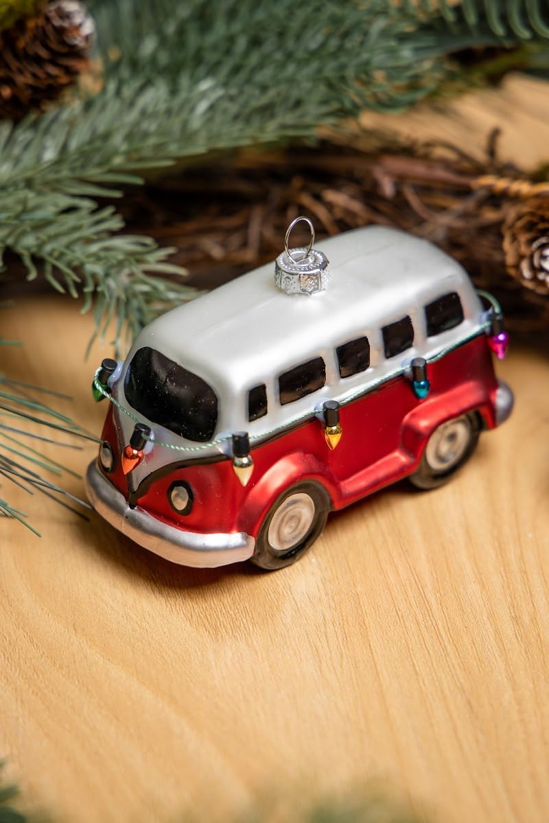 2 Pack Blown Glass Camper Van Ornament, Glass Camper Van Christmas Ornament for Christmas Tree - Image 6