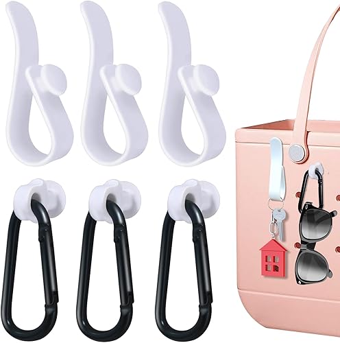 Juego de 4 ganchos compatibles con bolsa Bogg, mosquetón con inserción para llavero, compatible con bolsas de playa pequeñas y grandes