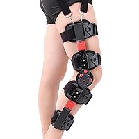 Vista 2 de Rodillera ROM con bisagras con correa para el hombro, inmovilizador de rodilla postoperatorio, soporte de rodilla ajustable con estabilizadores