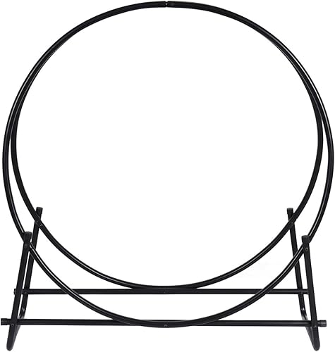 Miniatura 4 de COSTWAY VD-3027OP - Soporte tubular de madera de acero para leña, color negro