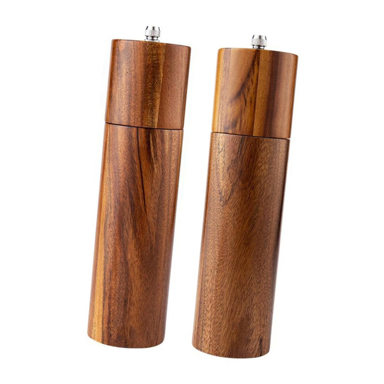 Uonlytech Manuelle Pfeffer und Salzmühle 8 Zoll aus Robustem Akazienholz mit Keramikmahlwerk Küchengewürzmühle für Salz Pfeffer und Kaffee Handliches Küchengerät für Täglichen Gebrauch