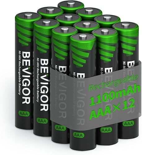 Miniatura 11 de BEVIGOR 16 juegos de pilas recargables AA AAA, alta capacidad 8 paquetes AA 2800mAh y 8 paquetes AAA 1100mAh, pilas de teléfono NiMH de 1.2V de baja