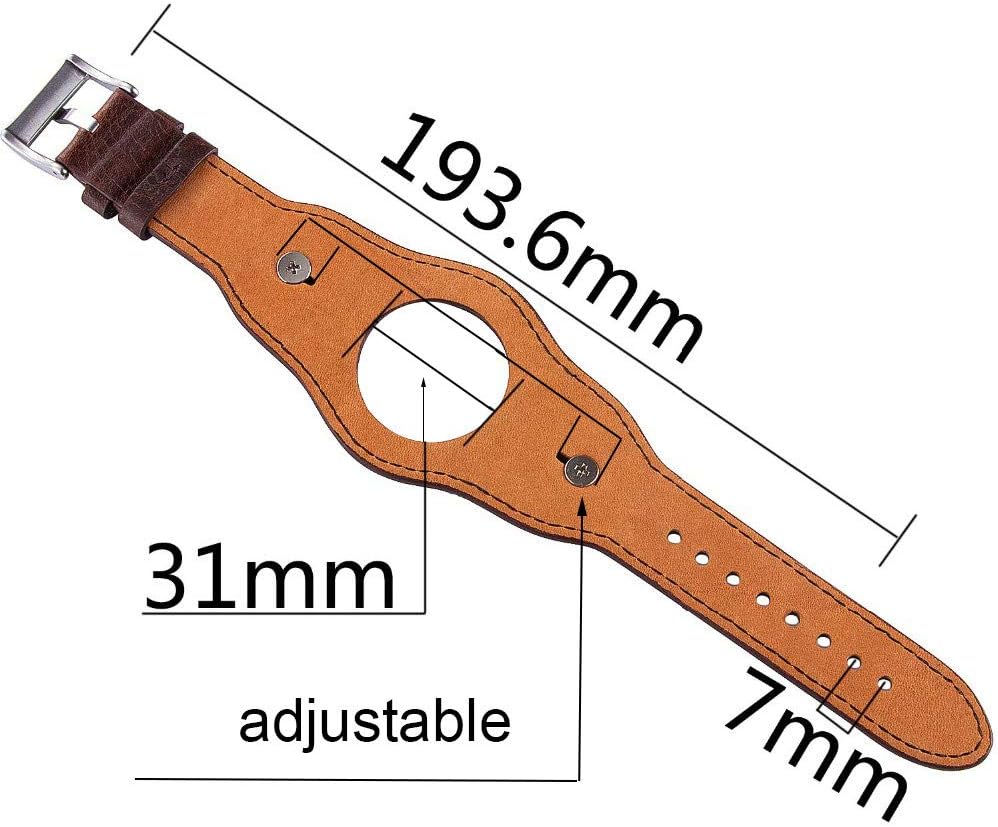 Bands Compatible with Garmin Venu 2/Venu 3/Vivoactive 4 45mm Watch, 22mm Leather Bracelet Vintage Strap for Samsung Galaxy Watch 3 45mm/46mm/Gear S3 Frontier/Classic Band for Men&Women - Image 6