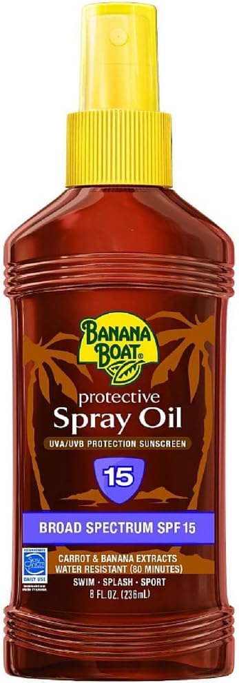 Protective Spray Oil, Sunscreen SPF 15 8 oz (Pack of 2)