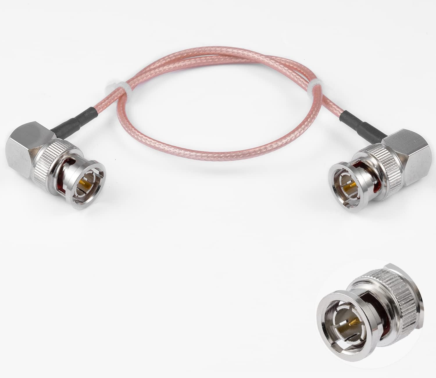 Vecys BNC to BNC Male Right Angle Cable 75ohm BNC Male HD-SDI RG179 RF Coaxial Pigtail Jumper Cable 12"/30cm for VCR Camera Marine CB Radio CCTV Monitor